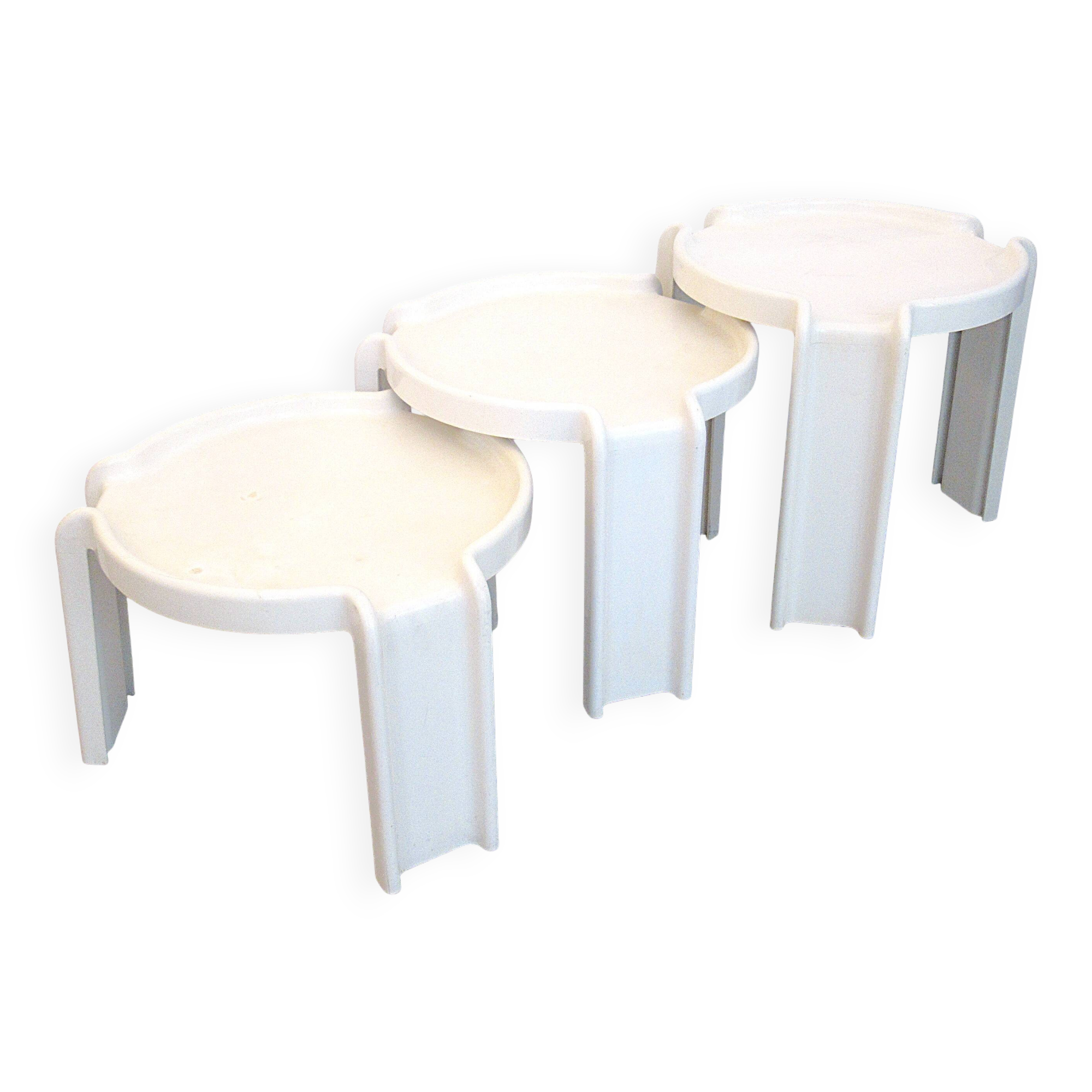 Three Giotto Stoppino Kartell nesting tables from the 60s