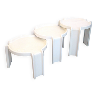 Trois tables gigogne Giotto Stoppino Kartell Années 60