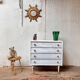 Vintage weekly chest of drawers 1950/1960 - retro - 4 drawers - compass feet - white