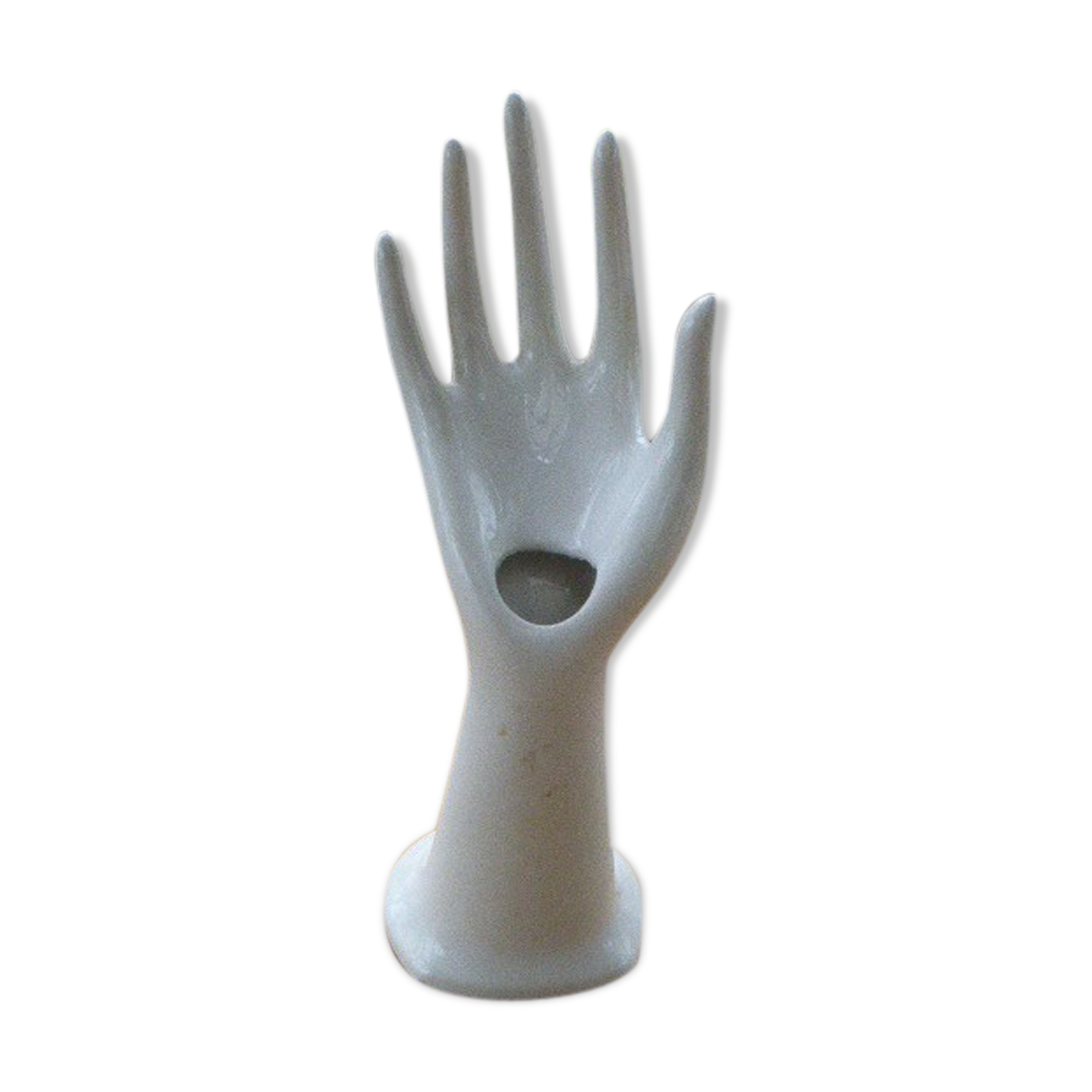 White enamelled ceramic hand, 1970