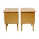 Pair of Vintage Bedside Tables Light Wood Mid Century