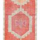 Tapis de couloir Oushak corail vintage, tapis turc ancien, 95x310 cm
