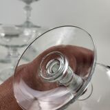 Set of 8 glass champagne glasses XIXth