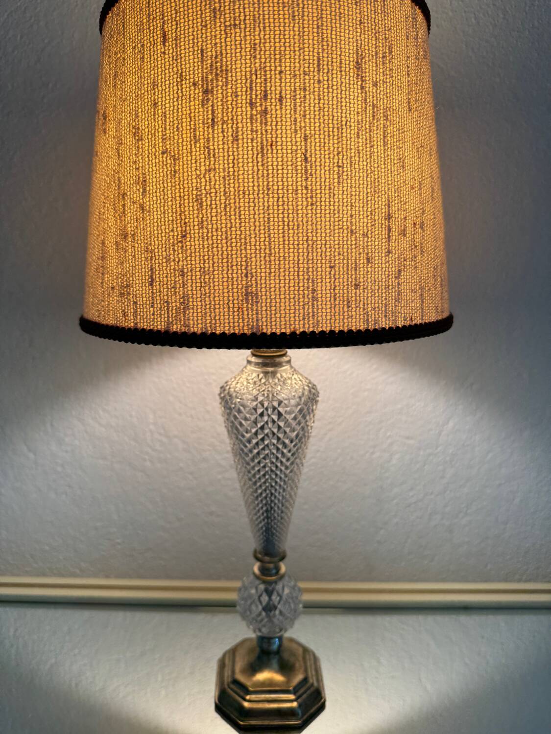 Glass and brass lamp from the 60s