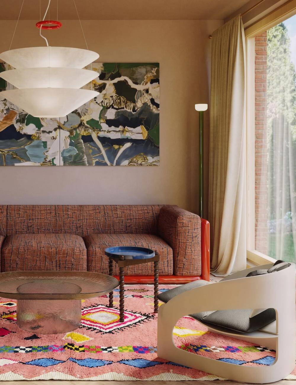 Tapis Berbère Rose - 293 x 210 cm