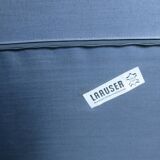 Patchwork leather olive green lounge chair and ottoman by Laauser, 1970s