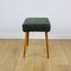 High stool seat boucle fleece green - round beech legs