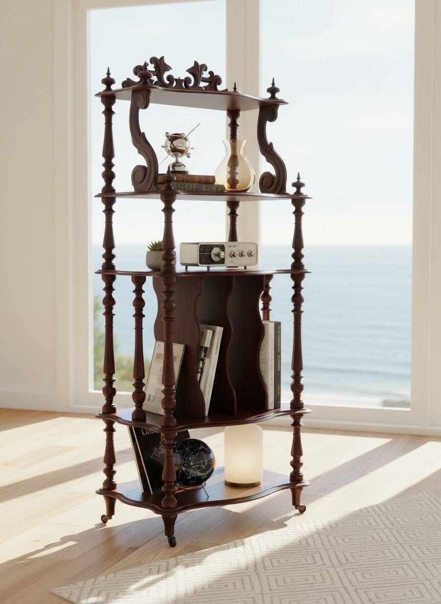 Partition and music cabinet Napoleon III in red wood – Late 19th century