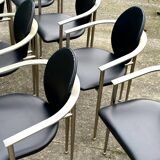 Set of 7 Belgo Chrom chairs from the 80s