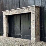 Louis XVI Fireplace In Gray Ardennes Marble, 18th Century