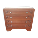 Chest of drawers art deco era in walnut