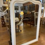 Louis Philippe mirror patinated in white by a lacquer artisan