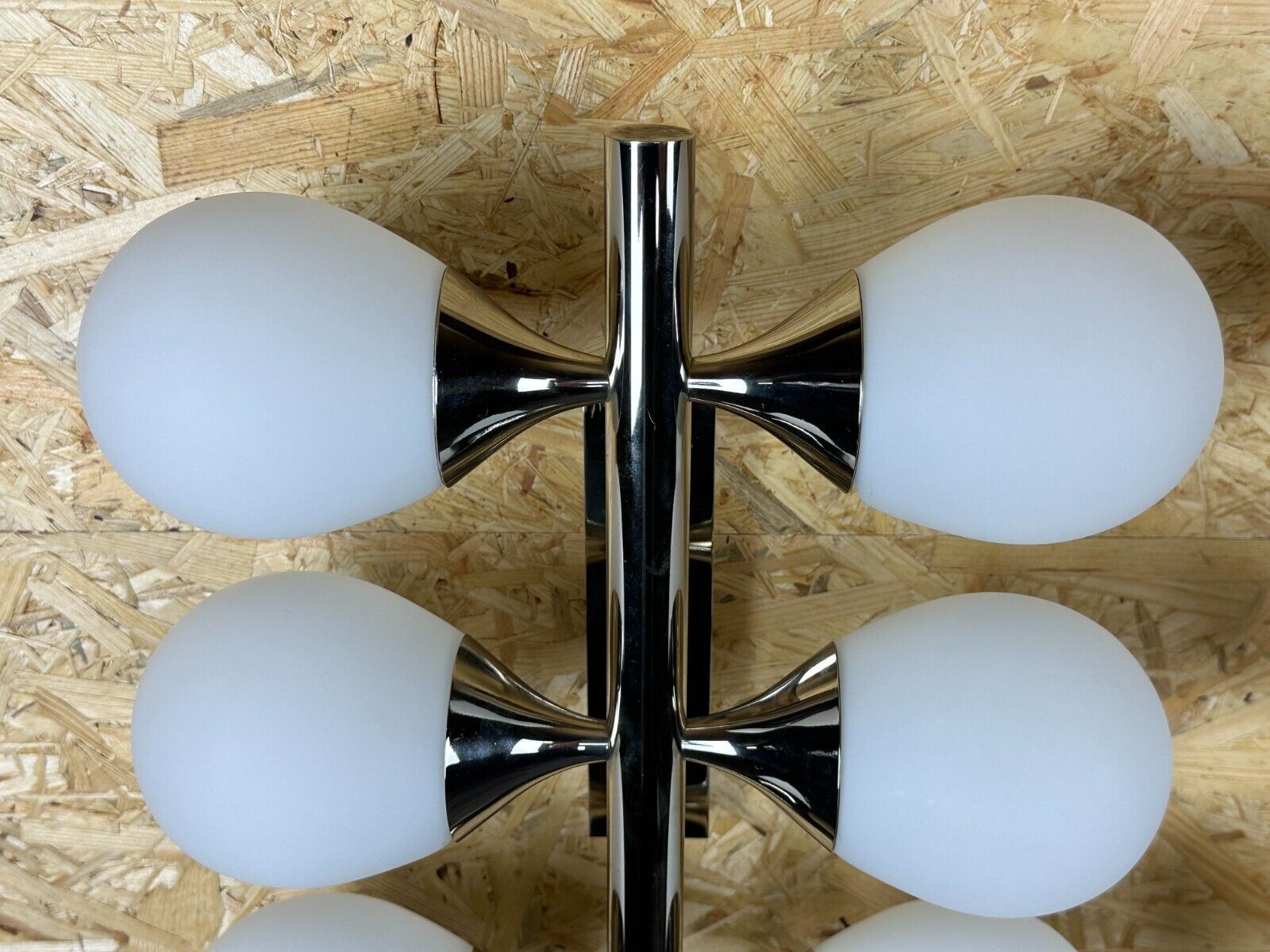 2x 60s 70s 6-bulb Sputnik wall lights by Kaiser Leuchten opal glass