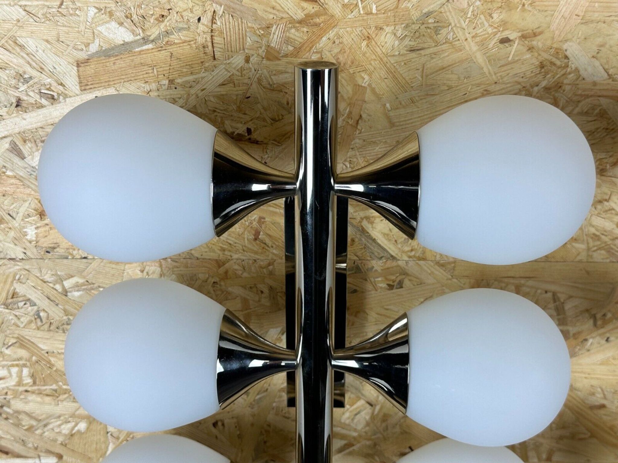 2x 60s 70s 6-bulb Sputnik wall lights by Kaiser Leuchten opal glass