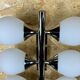 2x 60s 70s 6-bulb Sputnik wall lights by Kaiser Leuchten opal glass
