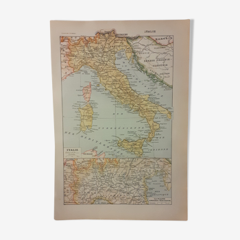 Old map of Italy from 1922