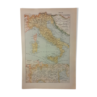 Ancienne carte de l'Italie de 1922