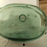 Blueish green Dame-Jeanne carboy, vintage French, Viresa Bandeira