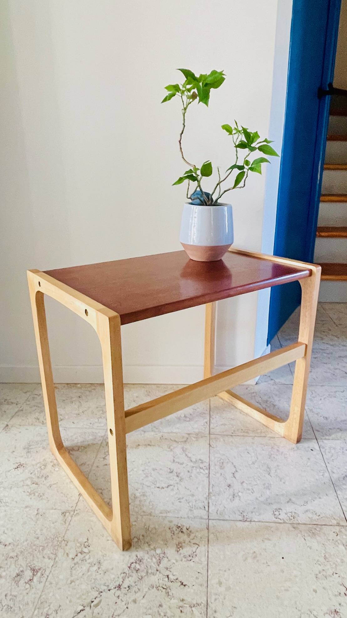 Table basse bois exotique vintage