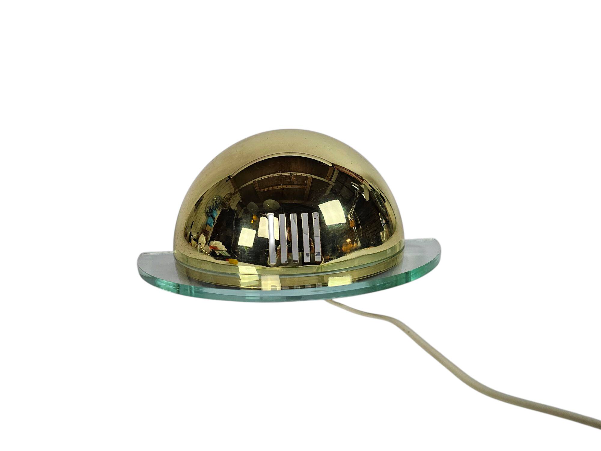 Vrieland design - Holland - ceiling lamp - globe - gold- brass -  80s