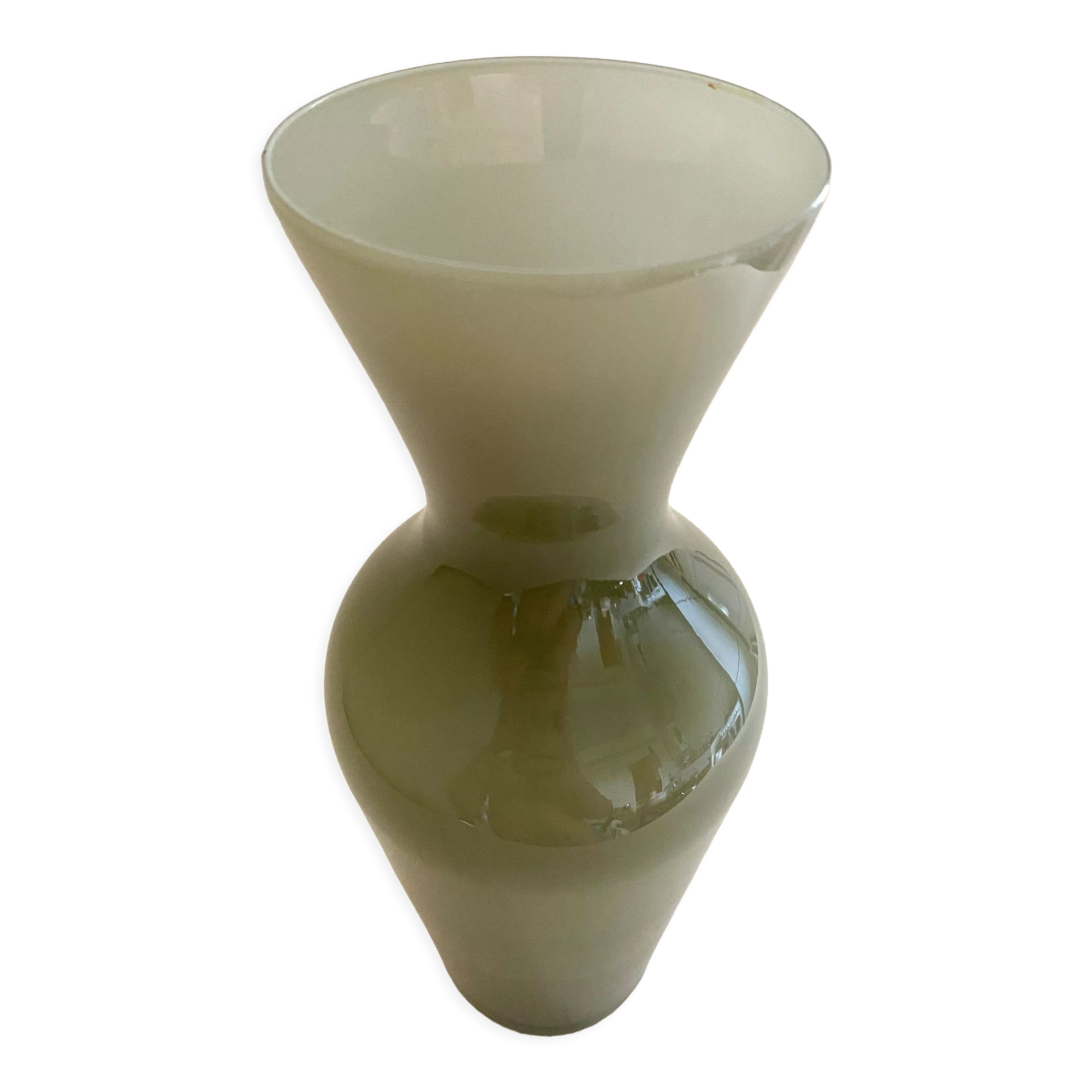 Opaline gray green vase