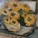 Old painting bouquet of yellow flowers