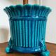 Turquoise ceramic pot cover