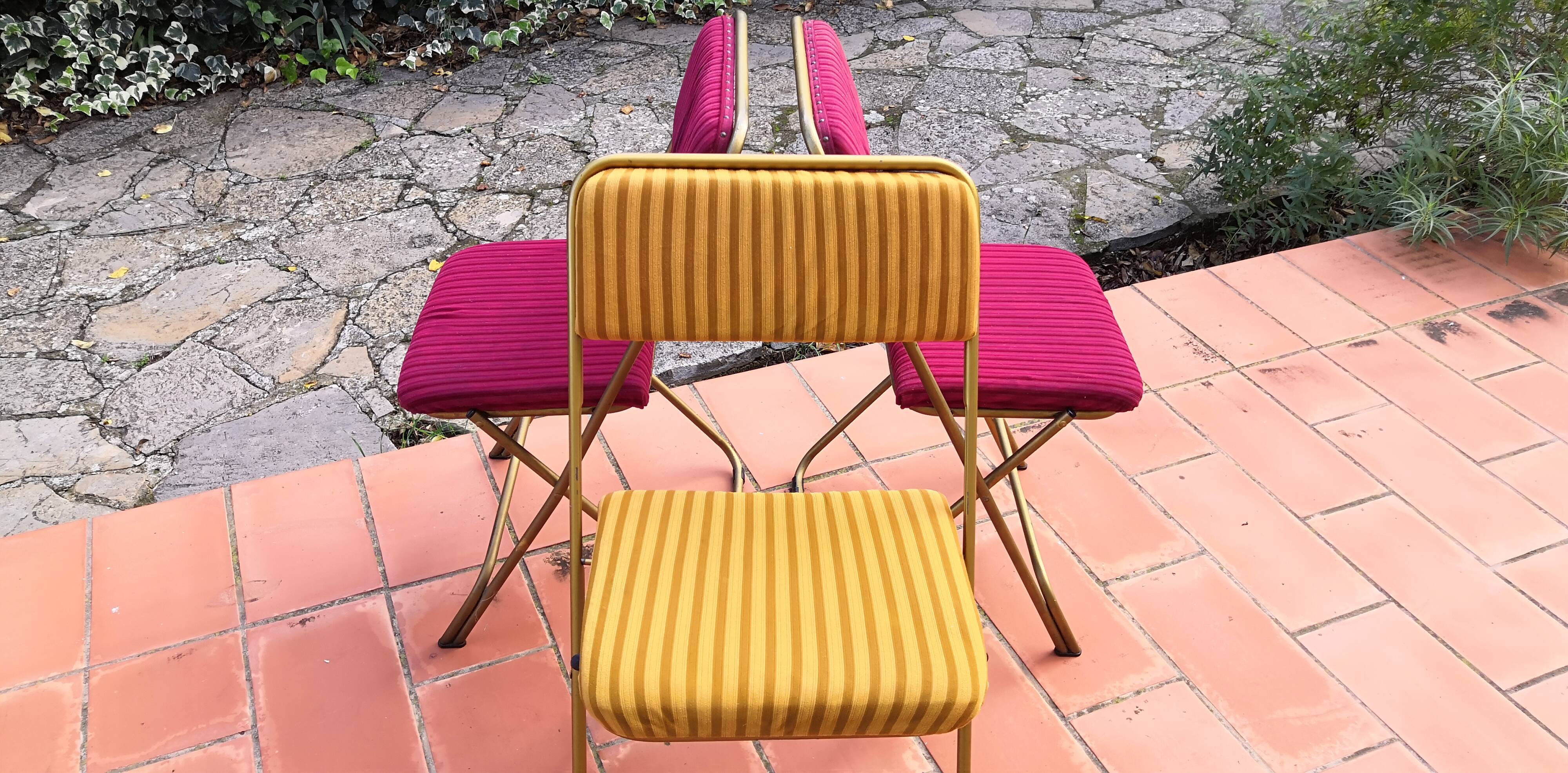 Lafuma vintage folding chair chantazur, france 1960