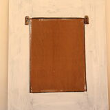 White mirror with carved flowers