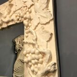 Charming artist mirror "at the vine" plaster of the 1990s 64x64cm