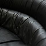 Vintage Elda chair in black leather & red shell by Joe Colombo for Comfort Italy