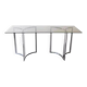 Smoked glass console with chrome legs, 1970.