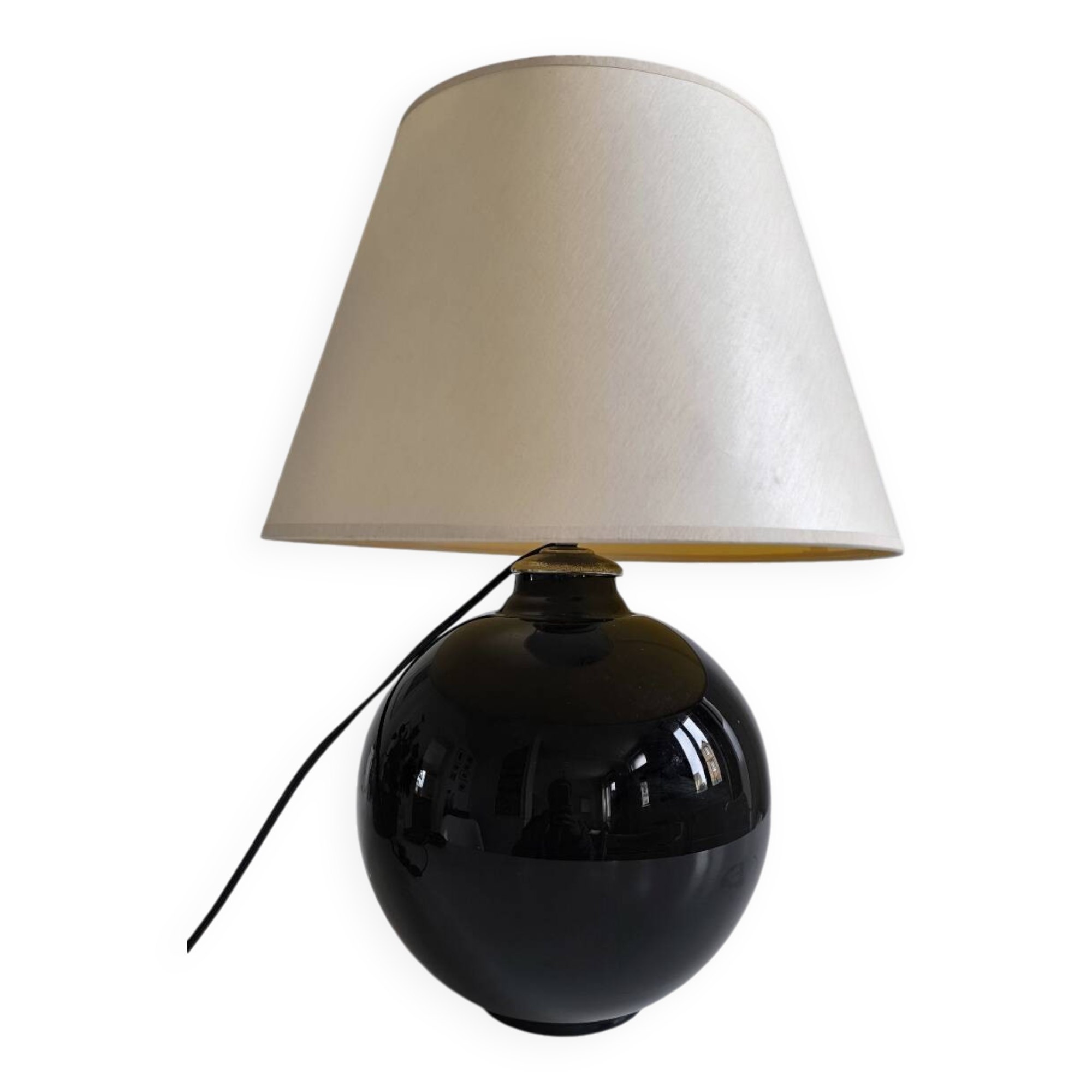 Black opaline ball lamp 1950