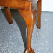 Chippendale Style Dining Chairs with Leather Seats, Set of 5