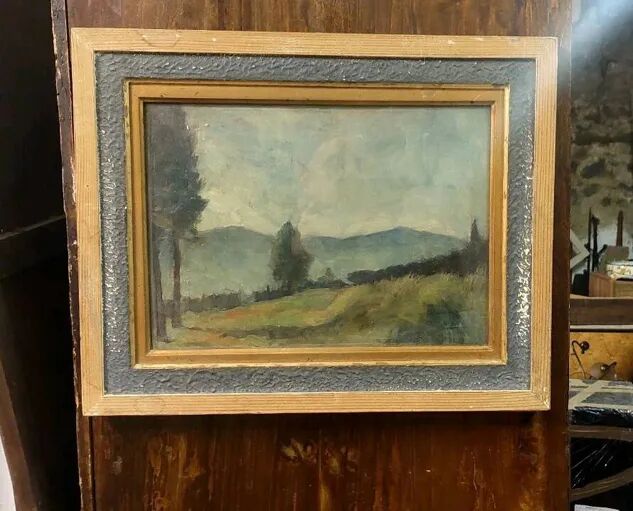 Ennio Cocchi landscape and still life painted on both sides panel