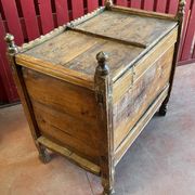 Afghanistan XIXth century wedding chest entirely hand-carved with floral decorations.