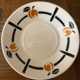 Cup and saucer in Iron Earth Badonviller apricot décor