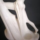 Art Deco lamp with stoneware resin sculpture, 1960s