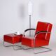 Set of Bauhaus Armchair with Foot Stool attributed to Mucke Melder, 1930s