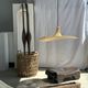 Small suspension, rattan luminaire in hat shape D:60cm