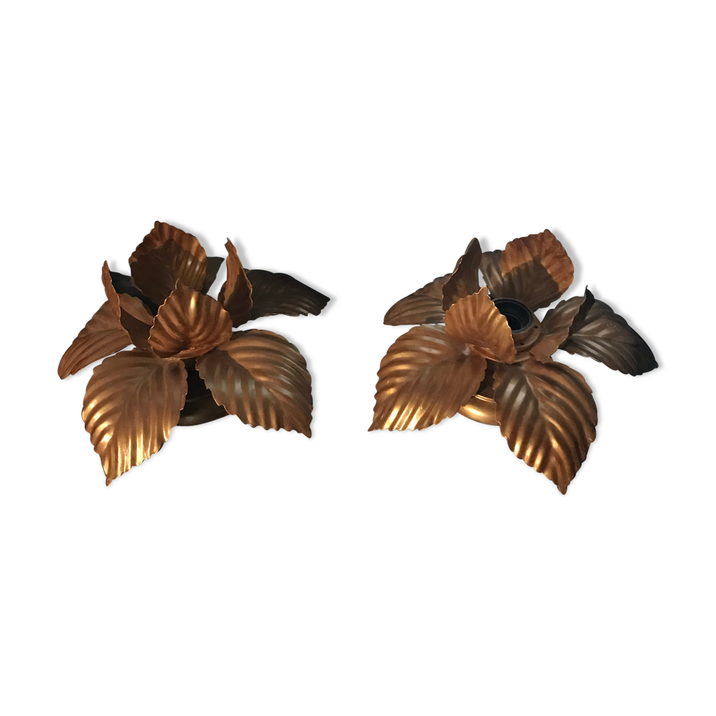 Paire d'appliques fleur