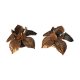 Paire d'appliques fleur