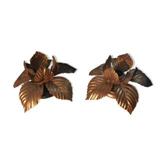 Paire d'appliques fleur