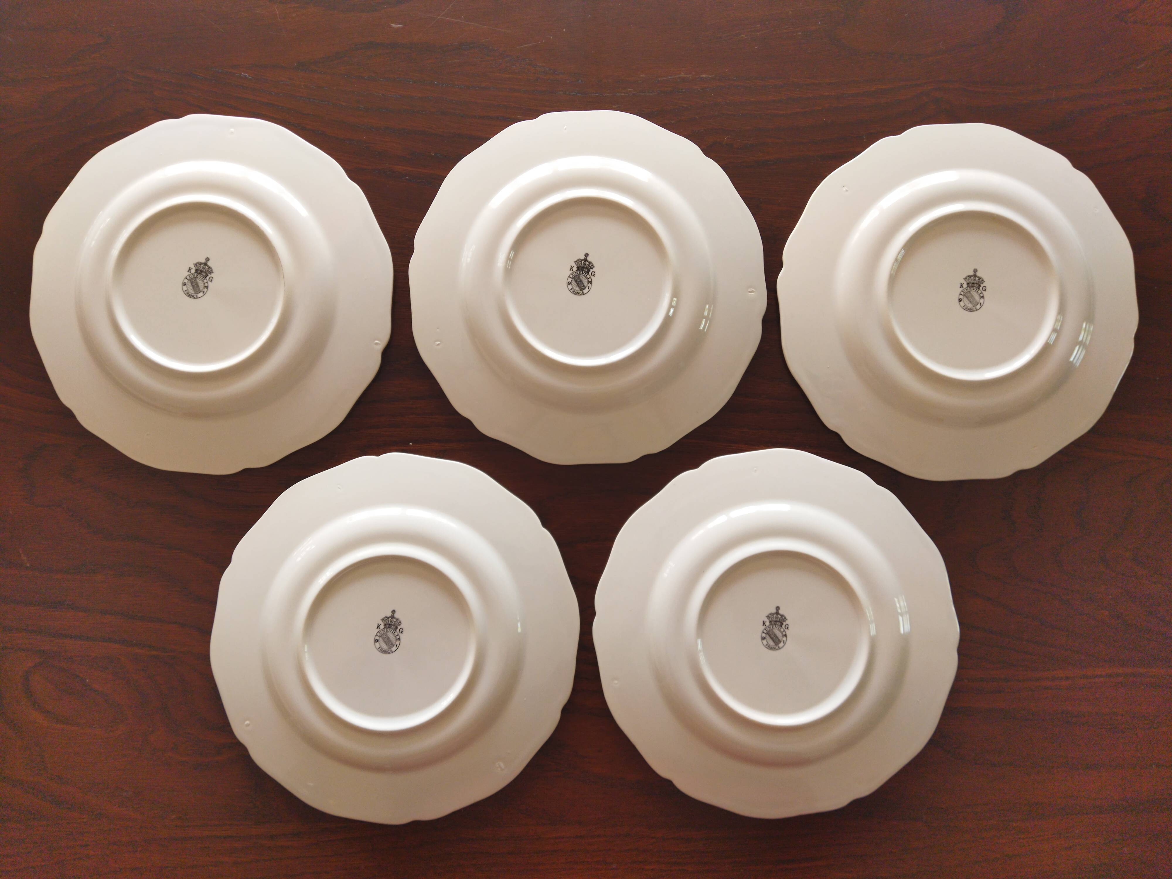 9 dessert plates “Réverbère fin” KG Lunéville