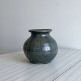 2 stoneware ceramics, vintage glazed stoneware vase