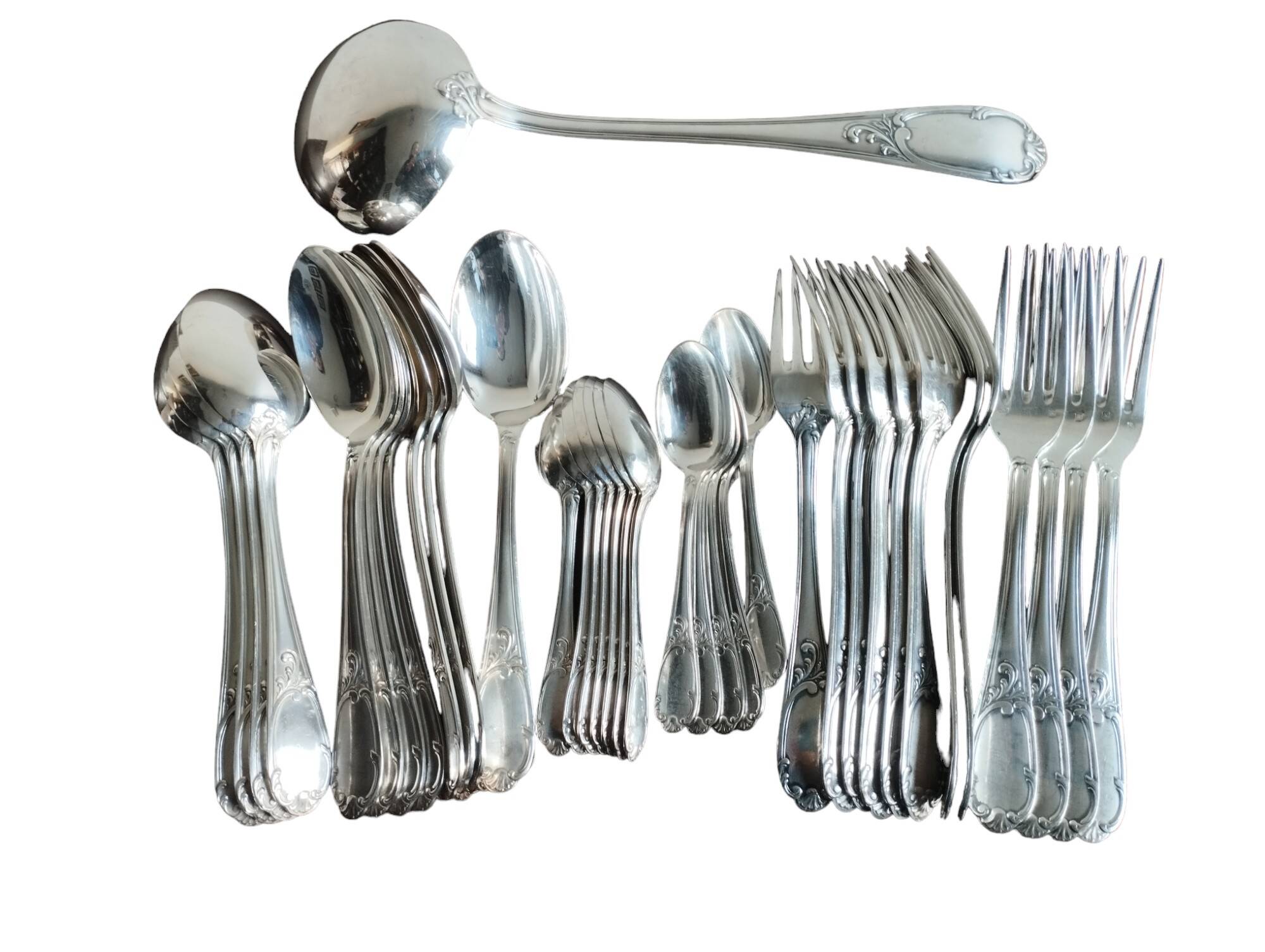 Silver metal cutlery set - 37 pieces - Frionnet François