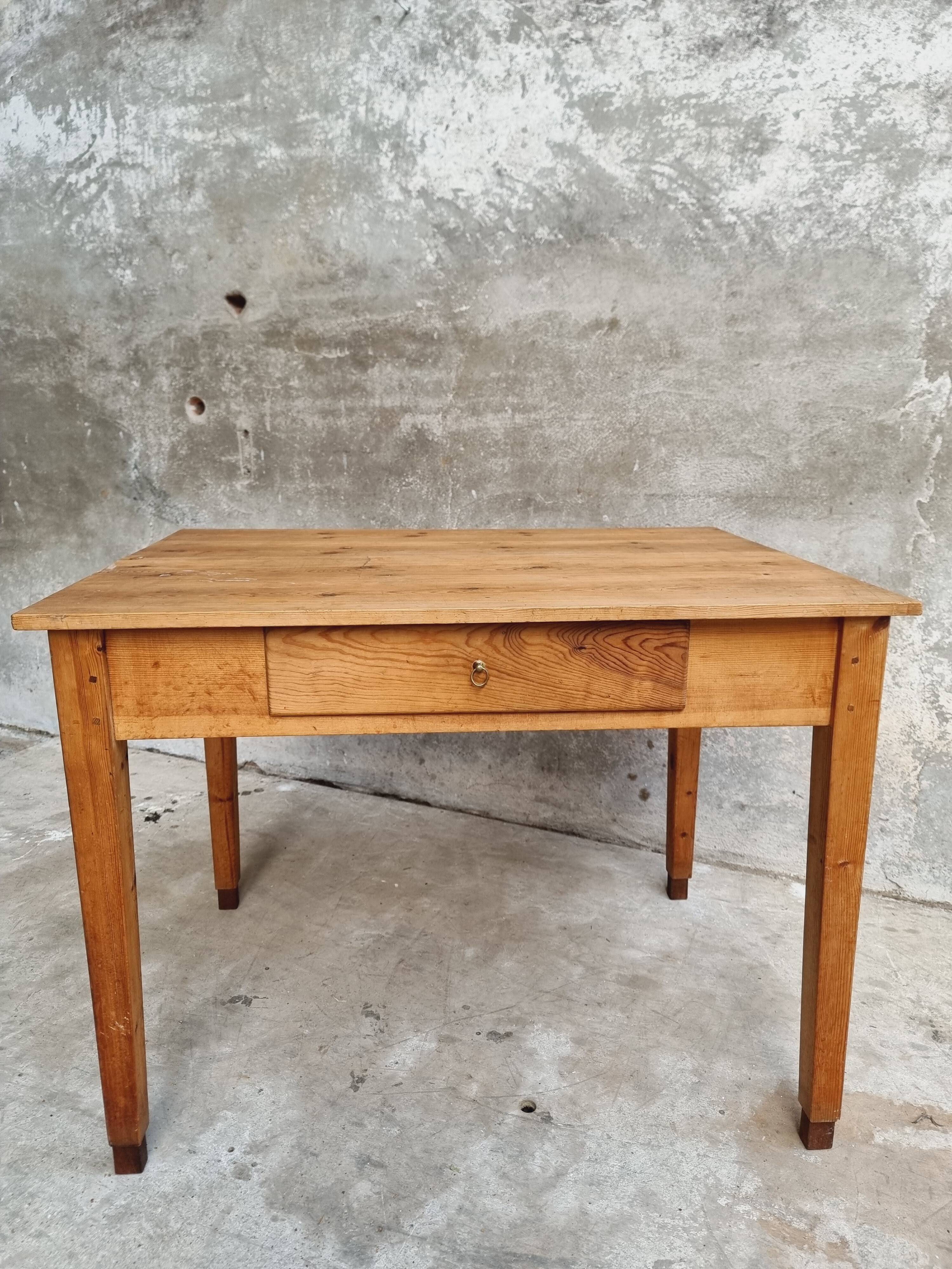 Old table desk kitchen table pine wood
