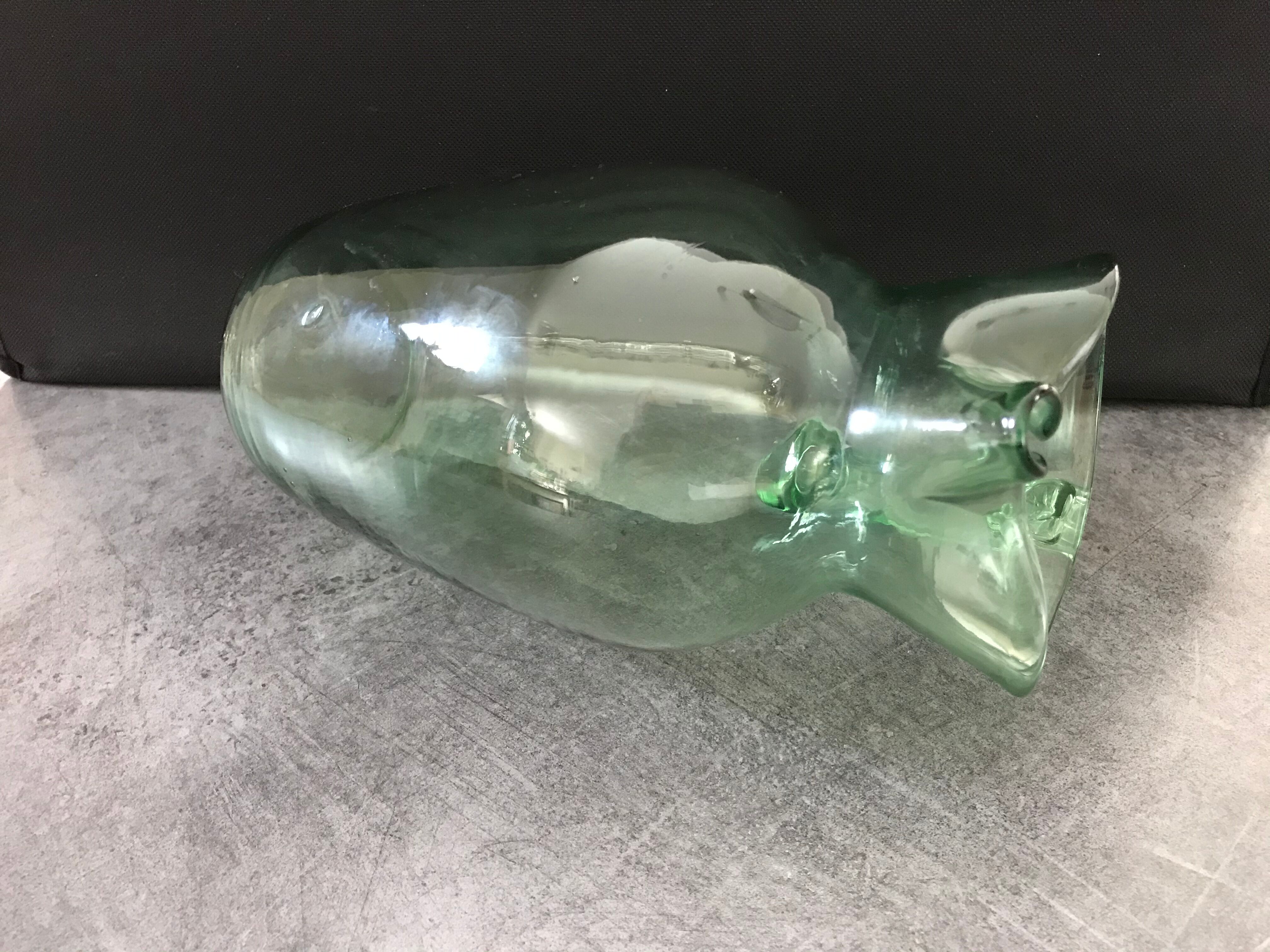 Broc vintage in glass green 25 cm