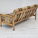 1970s, Danish 3 seater sofa, original very good condition, wool, oak.