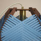 Large blue woven lamp to install